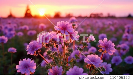 A field with purple flowers 110406333