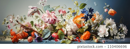 Bouquet of colorful assorted flowers 110406696
