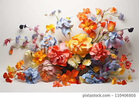 Bouquet of colorful assorted flowers 110406808