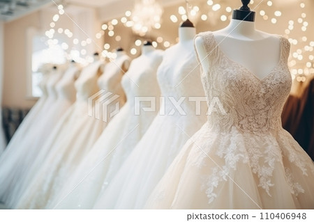 Various wedding dresses in the wedding salon 110406948