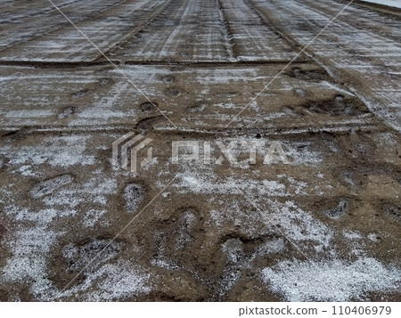 Vegetable field being cured in autumn 110406979