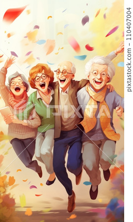 A group of cheerful seniors A group of cheerful seniors 110407004