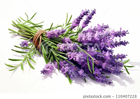 Lavender bouquet isolated on white Lavender bouquet isolated on white 110407228