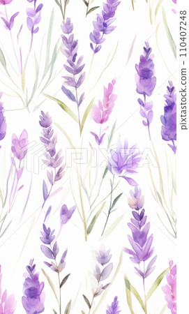 Seamless background with blooming lavender 110407248