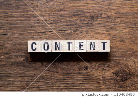 Content - word written on cubes, text 110408496