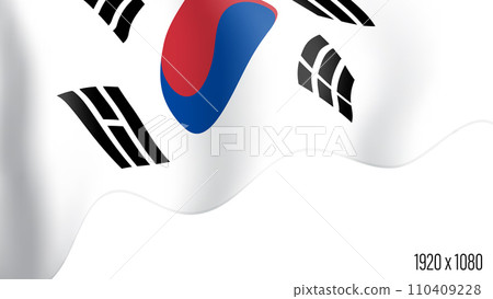 Korea country flag realistic independence day background. Korean commonwealth banner in motion waving, fluttering in wind. Festive patriotic HD format template for independence day Korea country flag realistic independence day background. Korean commonwealth banner in motion waving, fluttering in wind. Festive patriotic HD format template for independence day 110409228