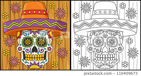 Cinco de Mayo Dia de los Muertos Illustration 110409673