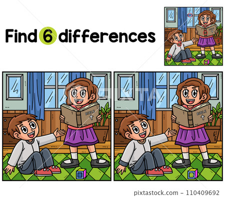 Christian Children with Bible Find The Differences Christian Children with Bible Find The Differences 110409692