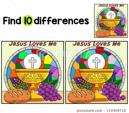 Christian Jesus Loves Me Find The Differences 110409716