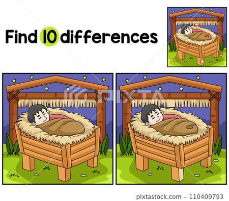 Christian Baby Jesus Find The Differences 110409793