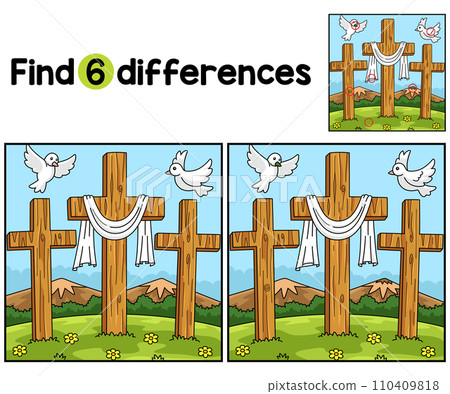 Christian Three Cross Find The Differences 110409818
