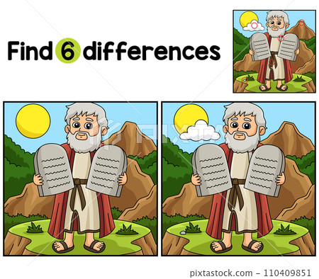 Moses with Ten Commandments Find The Differences 110409851