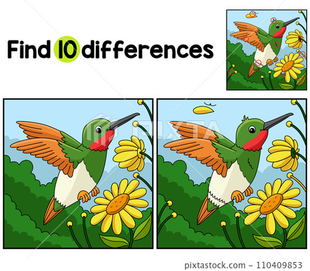 Hummingbird Animal Find The Differences  110409853