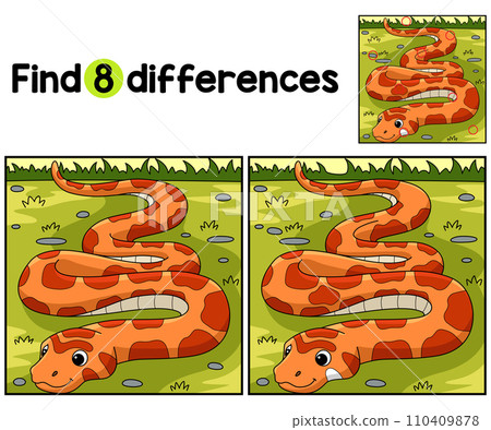 Corn Snake Animal Find The Differences  110409878