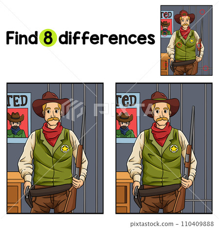 Cowboy Sheriff Find The Differences Cowboy Sheriff Find The Differences 110409888