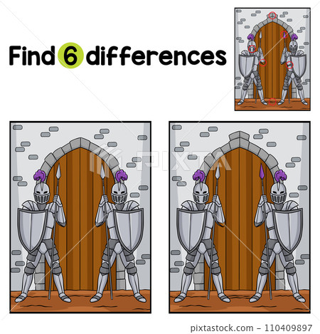 Knight Guarding a Gate Find The Differences Knight Guarding a Gate Find The Differences 110409897