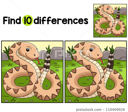 Rattlesnake Animal Find The Differences  110409926