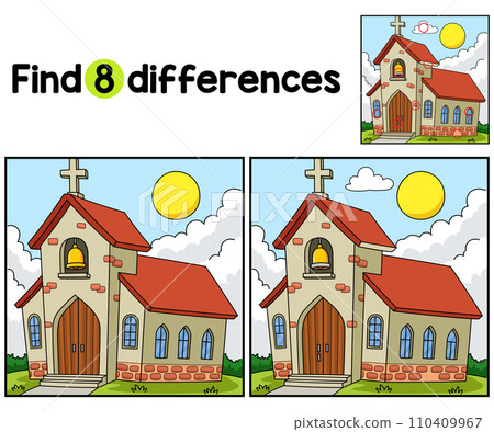 Christian Church Find The Differences 110409967