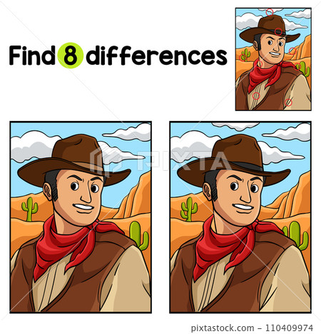 Cowboy in the Desert Find The Differences Cowboy in the Desert Find The Differences 110409974