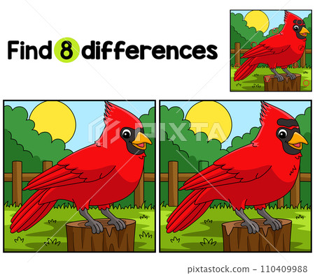 Cardinal Animal Find The Differences Cardinal Animal Find The Differences 110409988