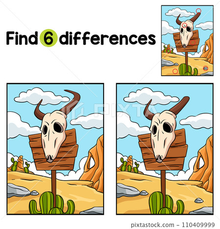 Cowboy Bull Skull Find The Differences 110409999