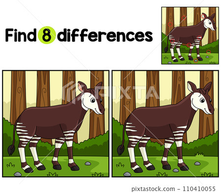 Okapi Animal Find The Differences  110410055