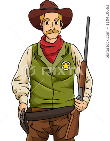 Cowboy Sheriff Cartoon Colored Clipart Cowboy Sheriff Cartoon Colored Clipart 110410063