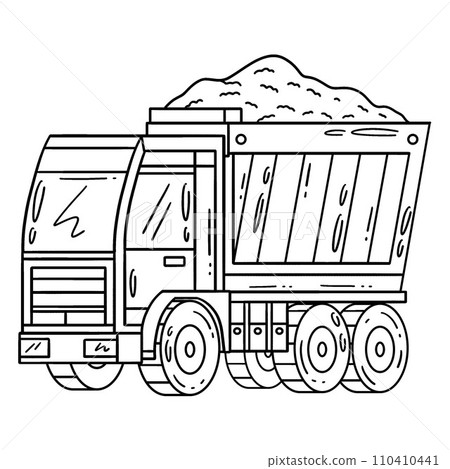 Construction Dump Truck Isolated Coloring Page 110410441