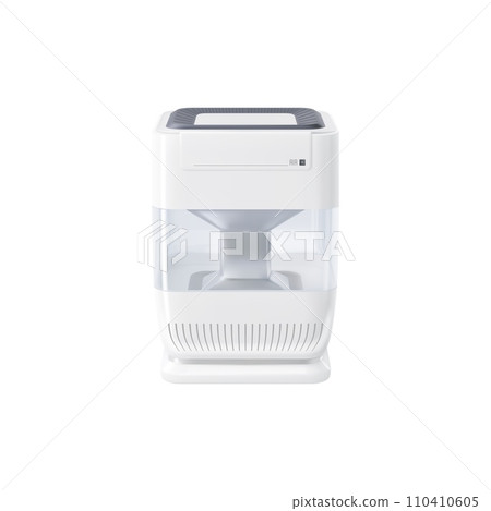 Realistic air purifier. House or apartment air cleaning, purification and refreshing machine, modern portable humidifier, dust and smell removing, humidity level control 3d vector electronic unit Realistic air purifier. House or apartment air cleaning, purification and refreshing machine, modern portable humidifier, dust and smell removing, humidity level control 3d vector electronic unit 110410605