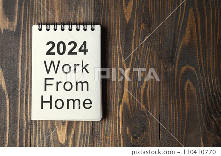 Notebook with 2024 Work From Home text 110410770