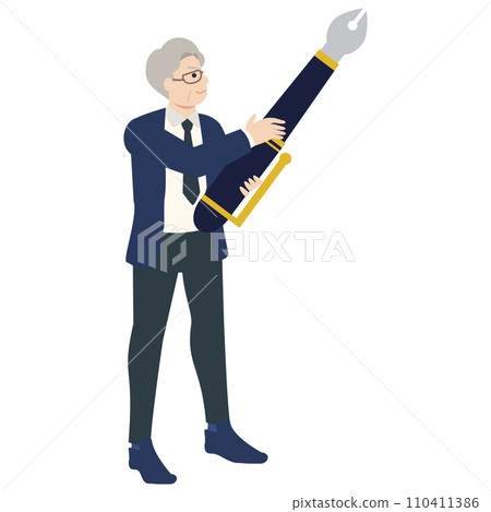 Illustration of a senior businessman Illustration of a senior businessman 110411386