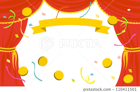Red curtain confetti illustration background 110411501