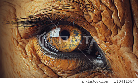 Close up of an elephant eyes looking at the camera 110411594