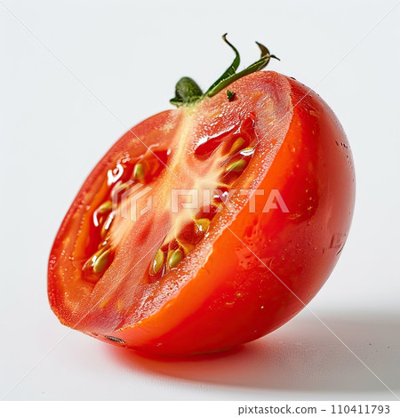 Half of fresh cherry tomato isolated on white Half of fresh cherry tomato isolated on white 110411793