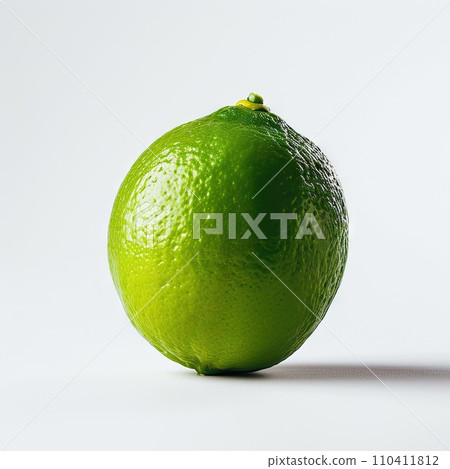 Close-up view of a whole fresh green organic raw lime 110411812