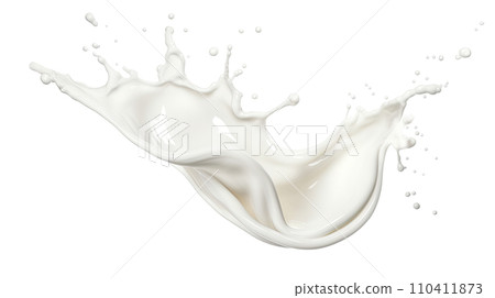 Splash of milk or cream isolated on white Splash of milk or cream isolated on white 110411873