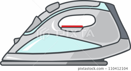 Electric Iron Icon in flat style. Vector Illustration 110412104