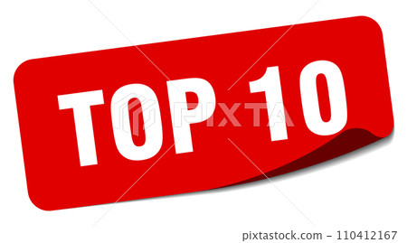 top 10 sticker. top 10 label 110412167