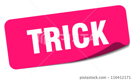 trick sticker. trick label 110412171