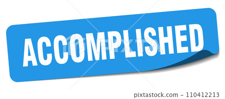 accomplished sticker. accomplished label 110412213