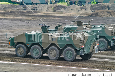 Ground Self-Defense Force Type 96 wheeled armored vehicle holding a training exhibition 110412241