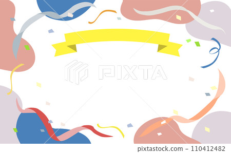 商業五彩紙屑緞帶插圖背景 110412482