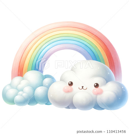 Cute Rainbow and Clouds Pastel Watercolor Clipart Transparent Background Cute Rainbow and Clouds Pastel Watercolor Clipart Transparent Background 110413456