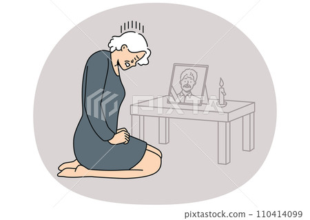 Unhappy woman cry after deceased husband Unhappy woman cry after deceased husband 110414099