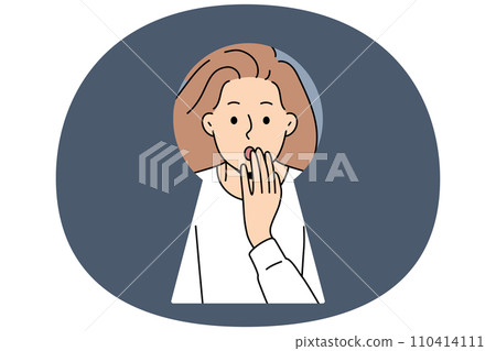 Stunned woman look in lock hole shocked with view Stunned woman look in lock hole shocked with view 110414111