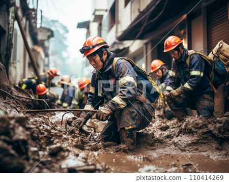 Members dispatched to the disaster area 110414269