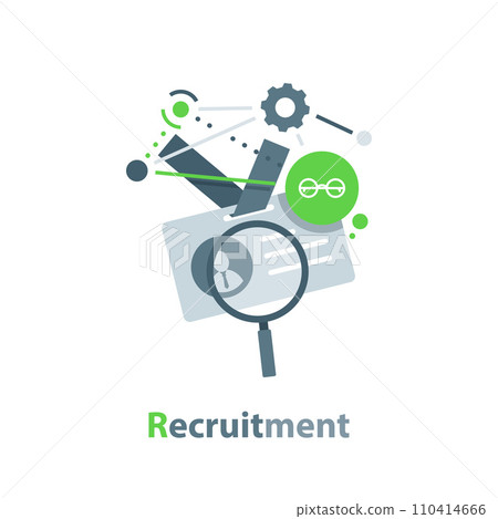 Recruitment concept,Idea of employment and job interview. Recruitment manager searching. Job candidate for a start up project 110414666