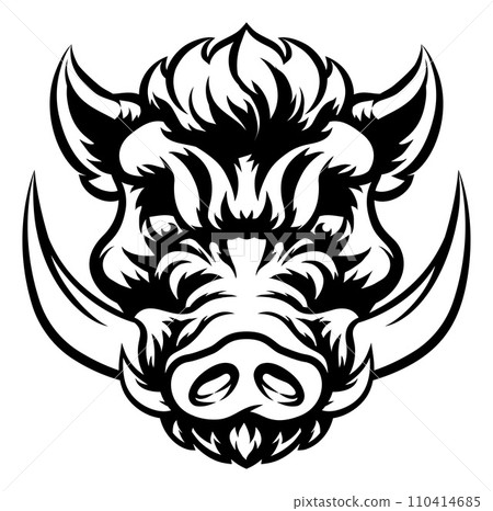 Boar Wild Hog Razorback Warthog Mascot Pig Cartoon Boar Wild Hog Razorback Warthog Mascot Pig Cartoon 110414685