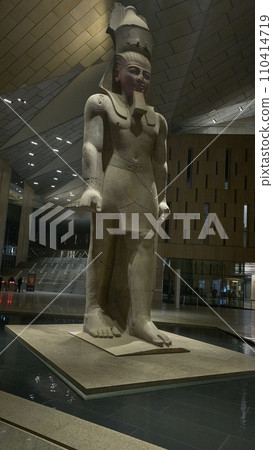 The Statue of Ramesses II in The Grand Egyptian Museum or Giza Museum, is an archaeological museum in Giza, Egypt, about 2 kilometers from the Giza pyramid complex. The Statue of Ramesses II in The Grand Egyptian Museum or Giza Museum, is an archaeological museum in Giza, Egypt, about 2 kilometers from the Giza pyramid complex. 110414719