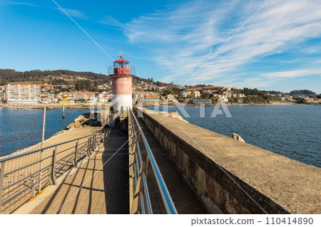 Panoramic view of Sanxenxo in summer, famous touristic destination in Galicia, Spain. Panoramic view of Sanxenxo in summer, famous touristic destination in Galicia, Spain. 110414890
